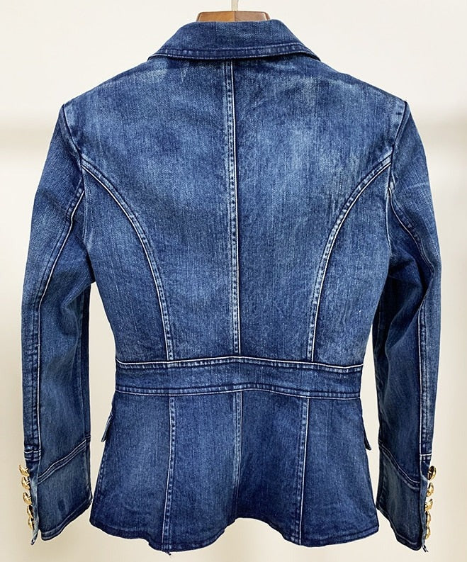 MARGOT DENIM DOUBLE-BREASTED BLAZER