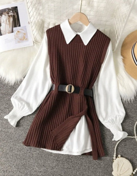 VERONICA SHIRT & VEST SET